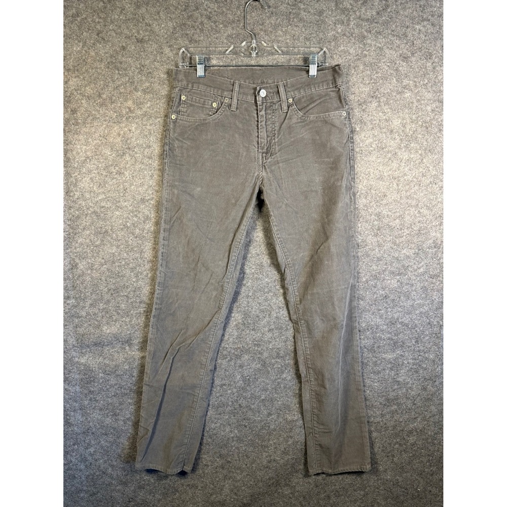 Levi Strauss & Co Mens Grey Corduroy Slim Straight Pants W31 L32 04511-1100